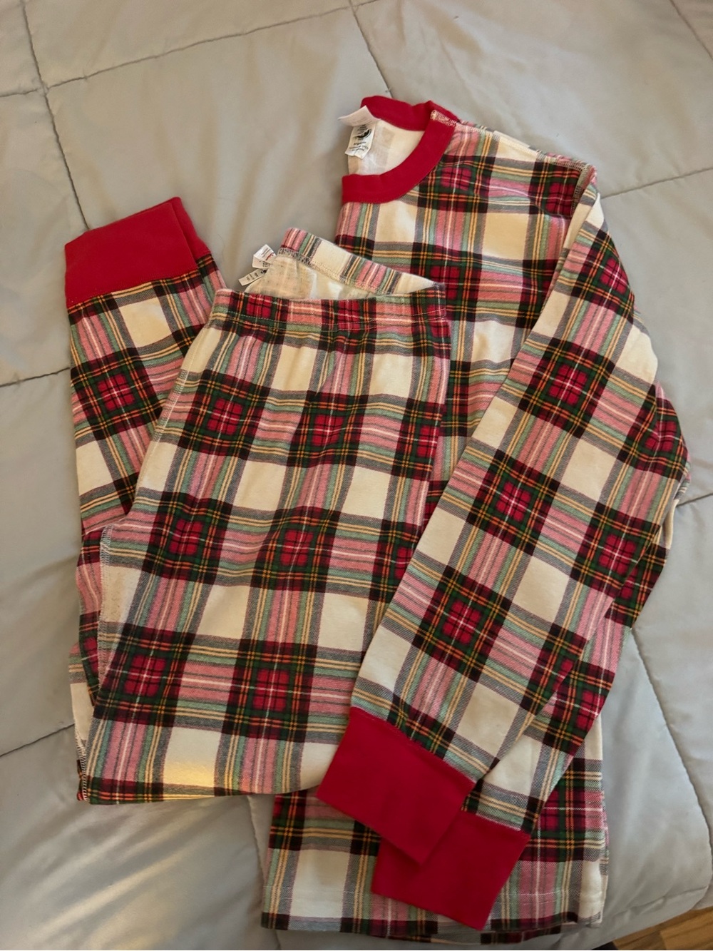 Hanna Andersson Red and Cream Plaid women’s Pajama Set
